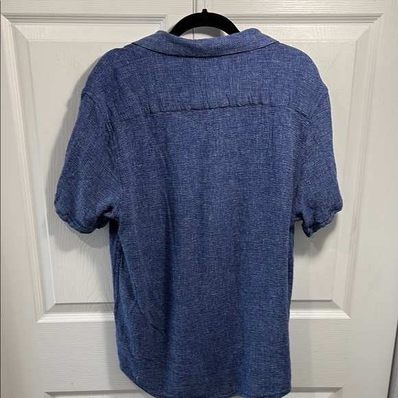 Tenth + ocean Blue Button Down Shirt with Relaxed Collar - Picture 3 of 8